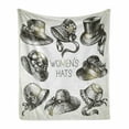 thumbnail image 1 of Victorian Soft Flannel Fleece Blanket, Composition of Vintage Woman Hats and Retro Fashion Catalogue Female Old Image Art, Cozy Plush for Indoor and Outdoor Use, 70" x 90", Emerald, by Ambesonne, 1 of 6