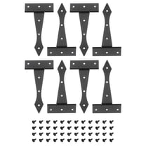 Uxcell 4 Inch Door Tee Hinge, 8 Pack t Strap Hinge Durable Shed Door Hinge, Frosted Black