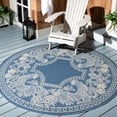 thumbnail image 2 of SAFAVIEH Courtyard Claire Rooster Indoor/Outdoor Area Rug, 6'7" x 6'7" Round, Blue/Natural, 2 of 10