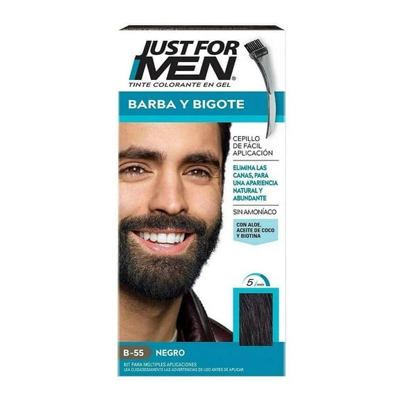 Tinte para canas Just for men Barba y bigote peine aplicador negro b-55