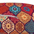 thumbnail image 3 of Moroccan Pouf Cover with Zipper, Oriental Wavy Curvy Pattern with Spring Nature Inspired Retro Style Art Motifs, Soft Decorative Fabric Unstuffed Case, 30" W X 17.3" L, Multicolor, by Ambesonne, 3 of 5