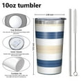 thumbnail image 4 of Blue Tan and White 10oz Tumblers Stainless Steel Tumbler with Lid and Straw,Vacuum Insulated Double Wall Travel Tumbler Cups with Cleaning Brush for Coffee, Tea, 4 of 4