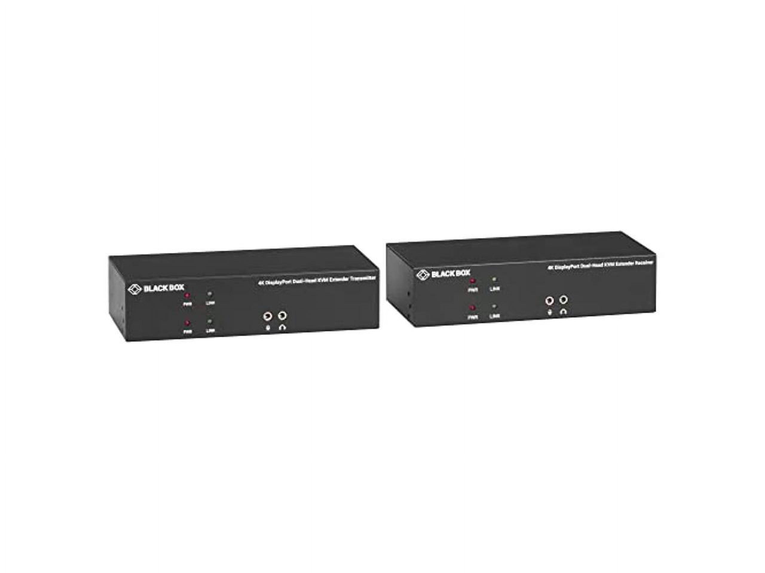 Black Box KVX Series KVXLCDPF-200 KVM Extender over Fiber - 4K, Dual-Head, DisplayPort, USB 2.0, Serial, Audio, Local Video