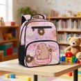 thumbnail image 2 of Yuyamidu Cartoon Capybara Preschool Backpack for Boys Girls, 13.5 Inch Kids School Bag with Padded Shoulder Straps and Multi-Pocket Design for Daycare and Kindergarten, 2 of 6