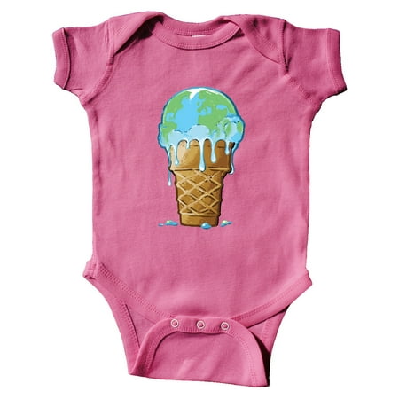 

Inktastic Melting Earth Ice Cream Cone Gift Baby Boy or Baby Girl Bodysuit