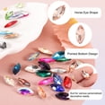 thumbnail image 3 of Uxcell 50 Pcs Perles en Forme d'Il de Cheval avec Strass pour Fabrication de Bijoux Rouge Eau, 3 of 5