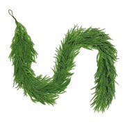 SKYSONIC Christmas Norfolk Pine Garland,9 ft Artificial Garland Holiday Decoration Indoor for Stairs Railing