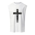 thumbnail image 4 of Baqcunre Tank Tops Men Mens Outdoor Fitness Loose Summer Leisure Printed Sports Hooded Tank Top Mens Sweatshirt Tops For Men White M, 4 of 4