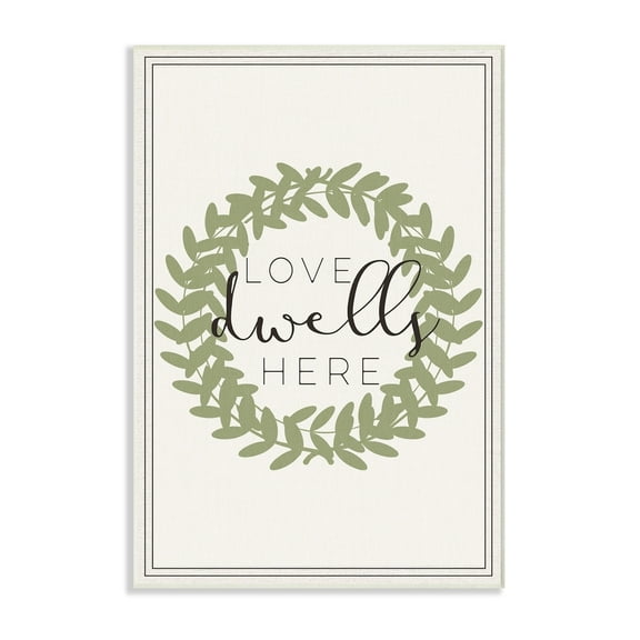 Stupell  Love Dwells Here Boxwood Wreath Wall Plaque Art - 10 x 15