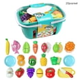 thumbnail image 4 of Play Play Kit de alimentos con cesta de comestibles Verduras de frutas Cocina Pretend Toy Andddlers Navidad Regalos de Acción de Gracias Suministros 21 piezas Eigraketly FN001085-01, 4 of 7