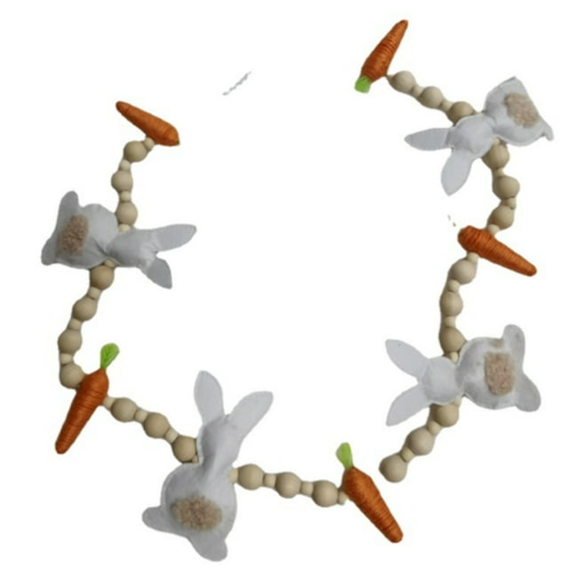 NANDIYNZHI Clearance! Home Decor Wall Decor Easter Bunny Carrot Garland Easter Banner Wreath Decorations for Happy Easter Stuffed Rabbit Easter Rabbit Wreath Spring Bunny Wreath Carrot Garland Decor