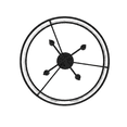 thumbnail image 2 of Vivio Lighting Ravenna Matte Black Acrylic Glass Semi Flush Mount Ceiling Light, 2 of 5