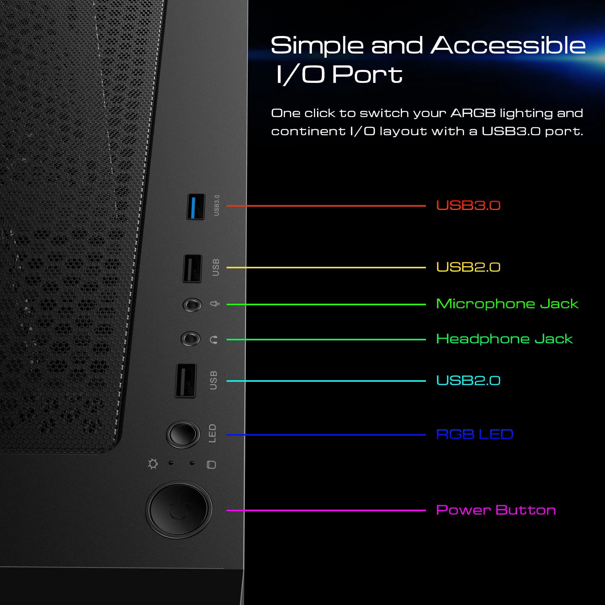 TALOS E3, ATX PC Case, Black Gaming Case with 3 Built-in 120mm ARGB Fans, Tempered Glass Panels by Gamdias