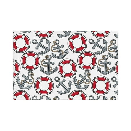 

Placemats Set of 4 / 6 Anchors life buoys vintage print Placemats for Dining Table Indoor/Outdoors Heat Resistant Washable Placemats 18 x 12