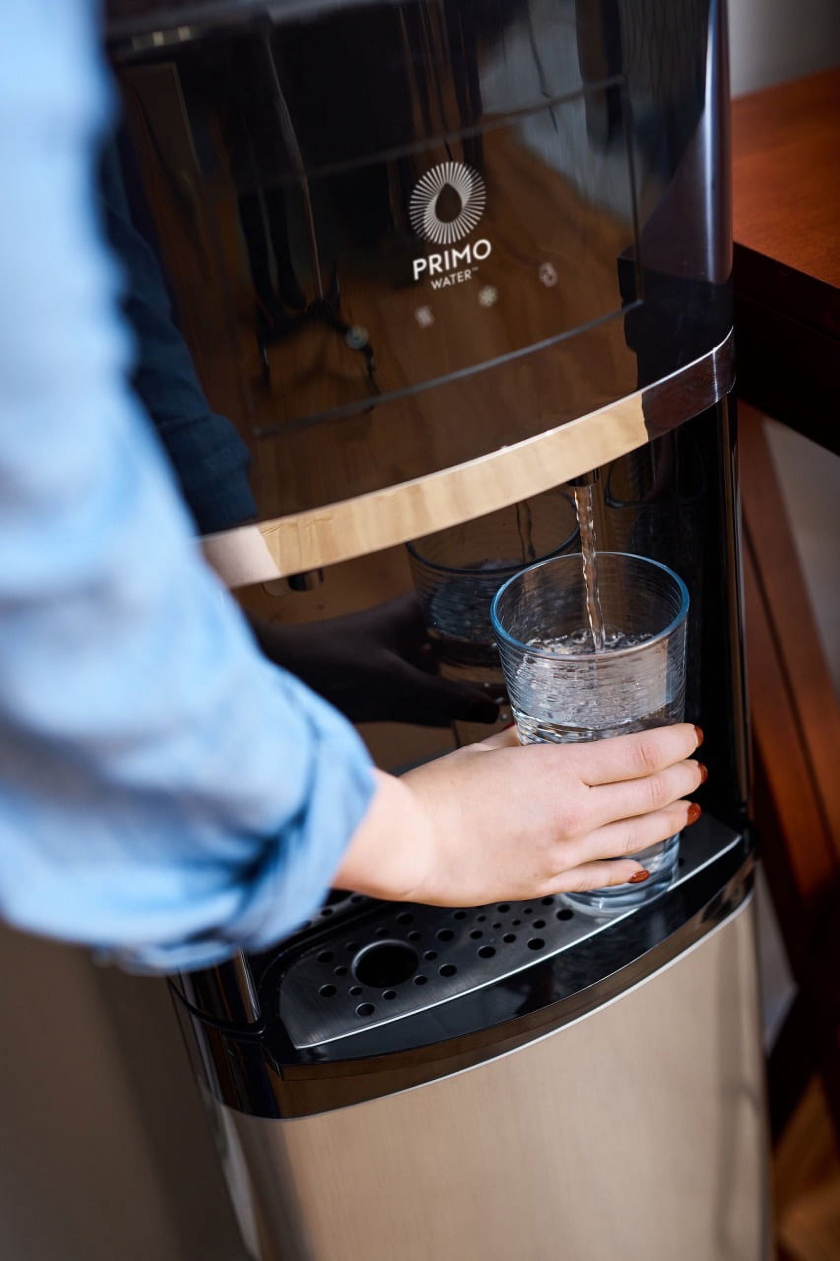 Primo Water® Top Loading Pro 2 Temp Water Dispenser with Pet Station, Black & Stainless Steel