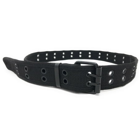 Casaba Canvas Belts Double Row 2 Holes Grommet Fabric Military Mens Women Unisex