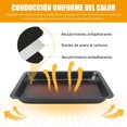 thumbnail image 4 of Juego de 2 Charolas para Hornear, Bandeja Antiadherente para Hornear, Charola para Hornear Galletas, Bandejas para Hornear Antiadherentes de Acero al Carbono Duradero, Media Hoja de Acero Inoxidable, 4 of 4