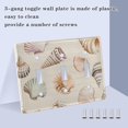 thumbnail image 3 of Yayeee Toggle Light Switch Wall Plate 3-Gang 6.37"x4.48" Decorative Outlet Cover, Green Watercolor Seashells, 3 of 7