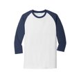thumbnail image 5 of Port Company Core Blend 3/4 Sleeve Raglan Tee-M (White/ Navy), 5 of 6