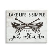 Stupell Industries Lake Life Canoe Ores Rustic Cabin Typography Graphic Art Gallery Wrapped Canvas Print Wall Art, Design by Lettered and Lined