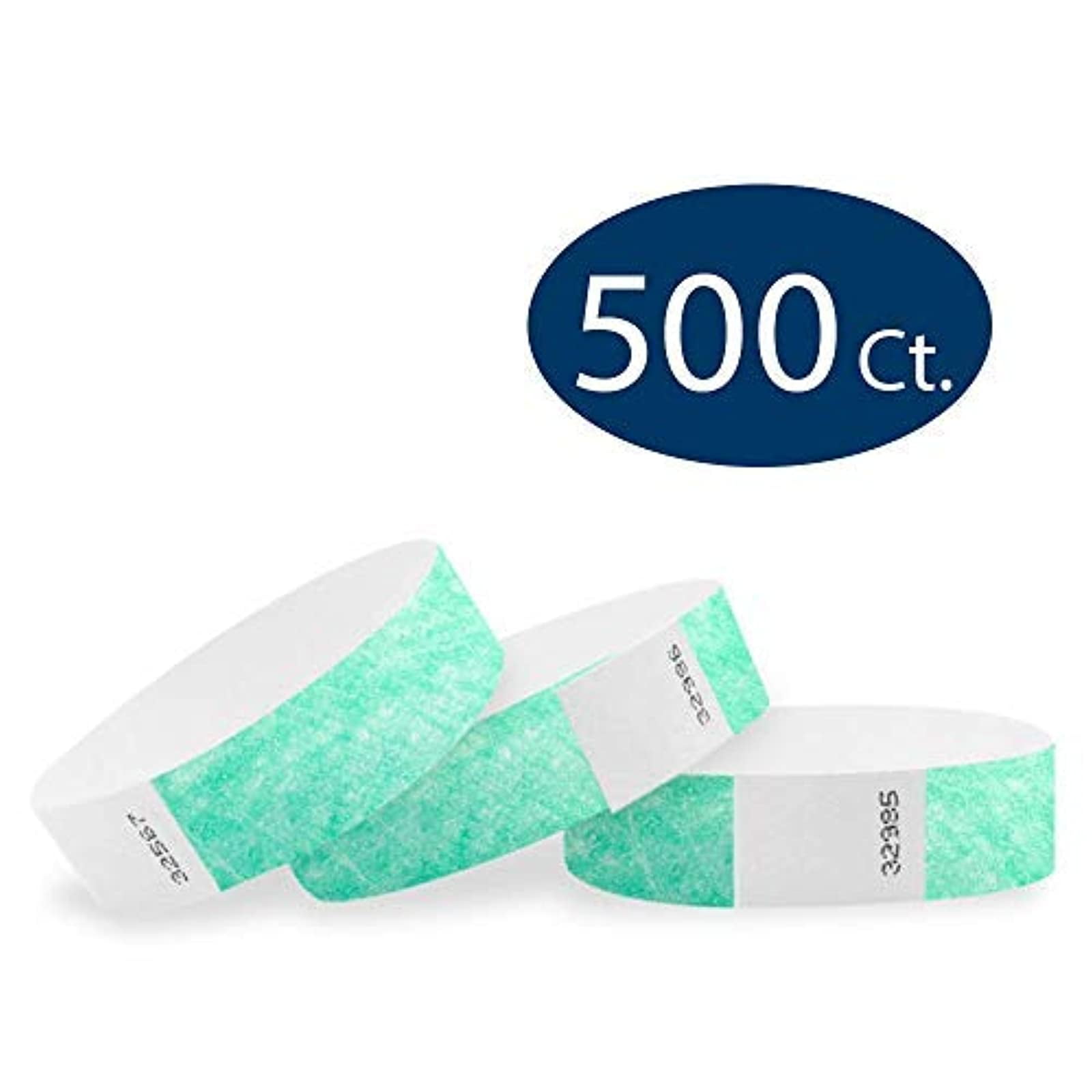 1000 Plain Aqua 3/4" Tyvek Paper Wristbands for Events,Festivals,Parties 