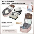 thumbnail image 6 of Vacuum Travel Backpack with Pump, Vacuum Seal Compression Backpack for Travel on Airplane, Vacpack Backpack with Vacuum Packing for Women Men Airpack Daypack Fit 17 Inch Laptop Travel Bookbag Pink, 6 of 11