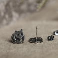thumbnail image 5 of Un par de pendientes de panda punk de plata de ley 925 para Halloween, pendientes góticos, pendientes de poste hipoalergénicos, joyería de animales, regalo para hombres y mujeres, graduación, 5 of 5