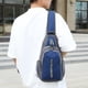 thumbnail image 4 of Bolsa de pecho para hombre - Bolsa bandolera de nylon resistente al agua con múltiples compartimentos • Tira reflectante • Agujero para auriculares • 36x20x9cm, 4 of 7