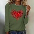 thumbnail image 2 of Womens Heart Tops Cute Valentine's Day Long Sleeve Tshirts Casual Crew Neck T-Shirt Comfy Basic Tee, 2 of 4