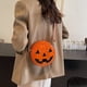 thumbnail image 3 of Bolsa de hombro de cadena cruzada de calabaza del diablo de Halloween, bolso de alta gama para mujeres, 3 of 9