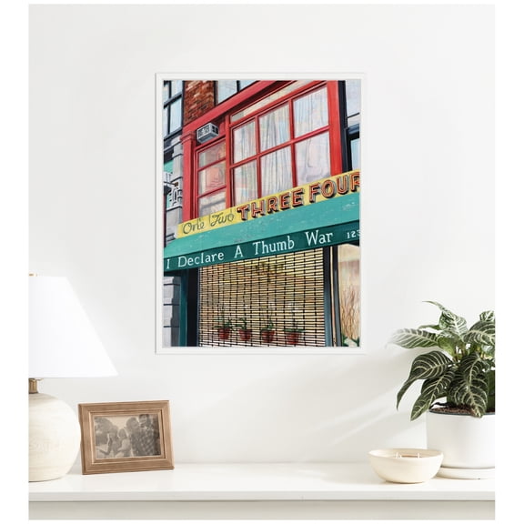 Kate and Laurel Framed Canvas Wall Art Print One Two Three Four by Krista V. Allenstein, 18 x 24 Sylvie White Frame, Industrial Urban, Architecture Art for Wall Decor