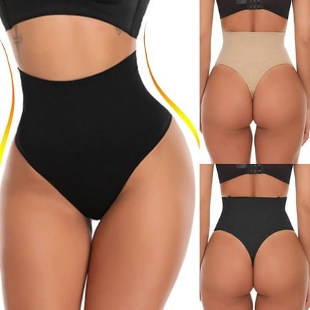 

BASSTOP Women High Waist Thong Briefs Shape Wear Body Shaper Tummy Control Cincher Underwear Panties Beige M