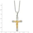 thumbnail image 3 of Stainless Steel Polished Yellow IP-plated Crucifix 22in Necklace; 22 inch; for Adults and Teens; for Women and Men, 3 of 3