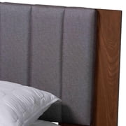 Baxton Studio Kalista Transitional Platform Bed, Queen, Walnut Brown
