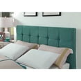 thumbnail image 4 of Queen Blue Modern Upholstered Square Stitched Platform Bed, 4 of 5