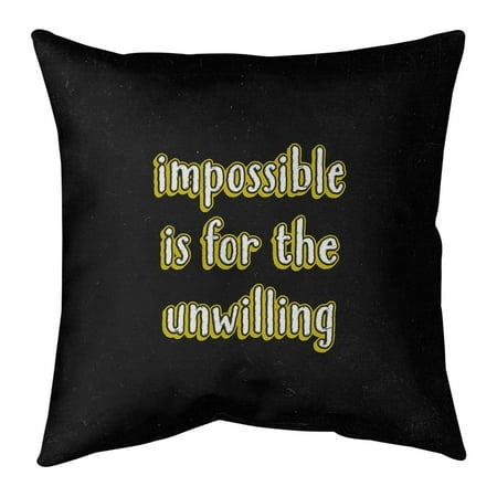 UPC: 0703294995594 | ArtVerse Quotes Impossible Quote Chalkboard Style Pillow (w/Rmv Insert)-Spun Poly 16 x 16 Medium
