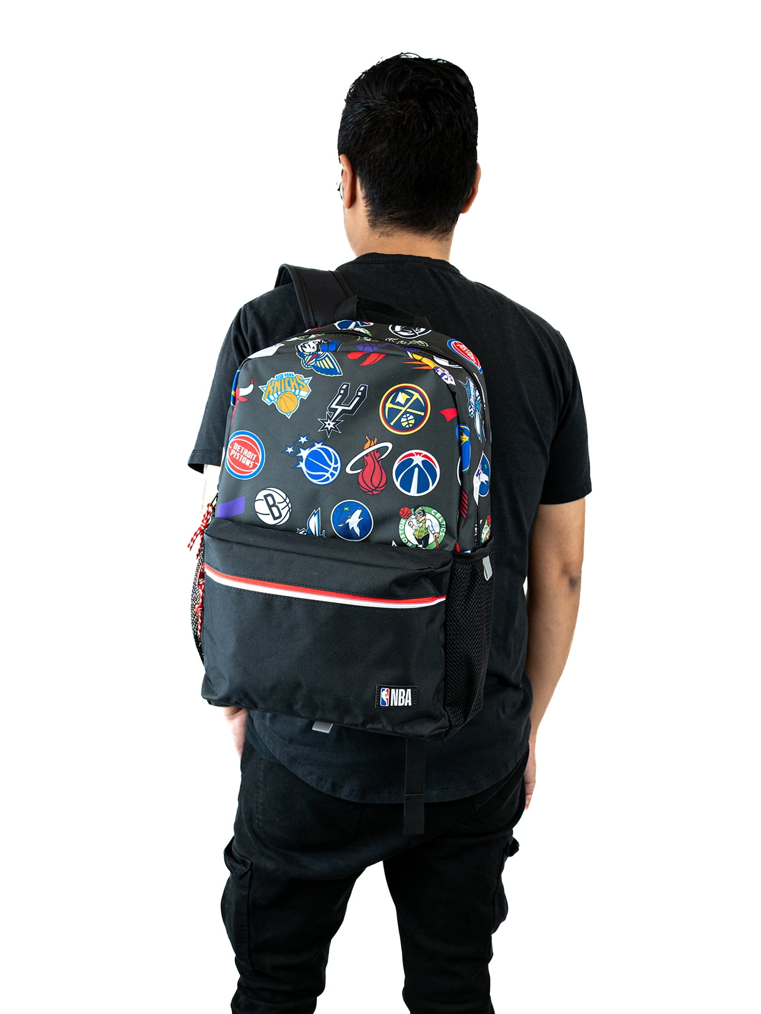 NBA Unisex 17" Team Ready Backpack, Black/Multicolor