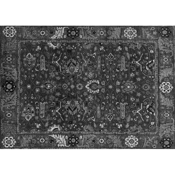 Ahgly Company Indoor Rectangle Abstract Gray Modern Area Rugs, 5' x 7'