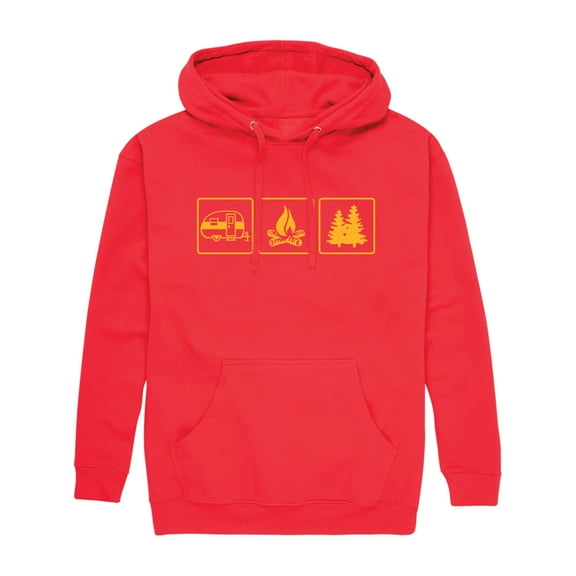 Instant Message - Camping Panels - Men's Pullover Hooded Fleece Sweatshirt