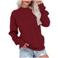thumbnail image 2 of Warop Womens Mock Neck Sweatshirts Oversized Long Sleeved Pullover Tops Casual Loose Fall Fashion Outfits, 2 of 9