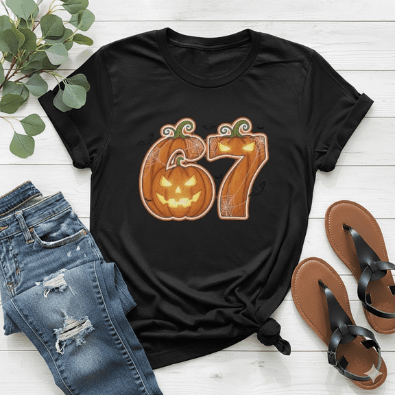 Halloween 67 Pumpkin Jack O Lantern Bat Ghost Unisex T-Shirt, up to Size 5XL