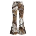 thumbnail image 3 of Grblisyd Girls Camo Pants Flare Leg Kids Camo Maple Leaf Print Pants School Uniform Slacks Preppy Clothes With Button and Pockets, 3 of 6