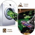 thumbnail image 7 of Area Rug for Living Room, St. Patrick's Day Non-Slip Indoor Large Carpet for Bedroom/Dining Room, Spring Lucky Shamrocks Green Gnomes Black Washable Low-Profile Rectangle Floor Runner Rugs - 5 x 7 Ft, 7 of 7