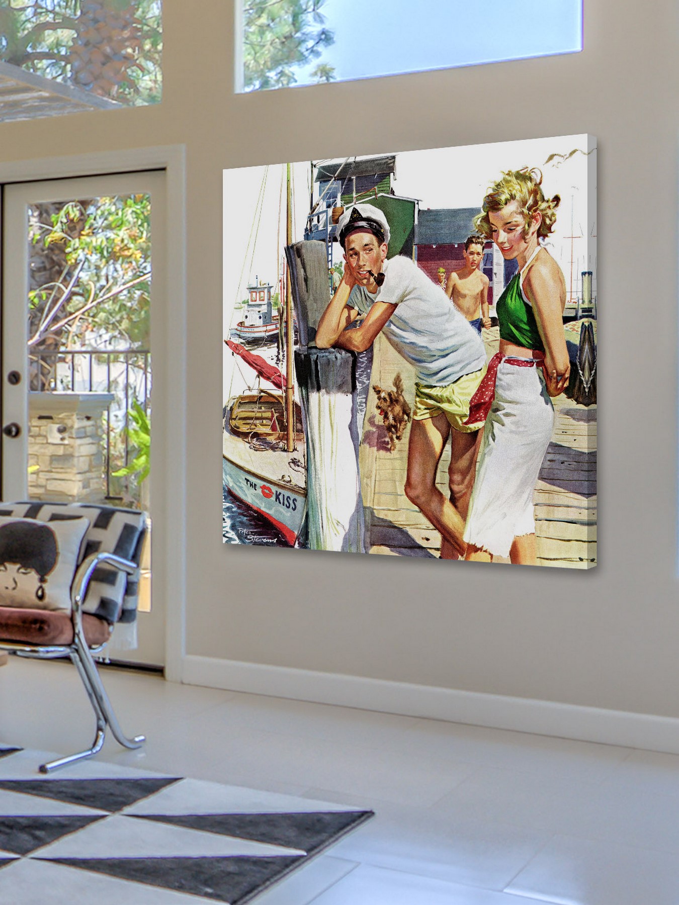 "Checking Her Out" Painting Print on Wrapped Canvas
