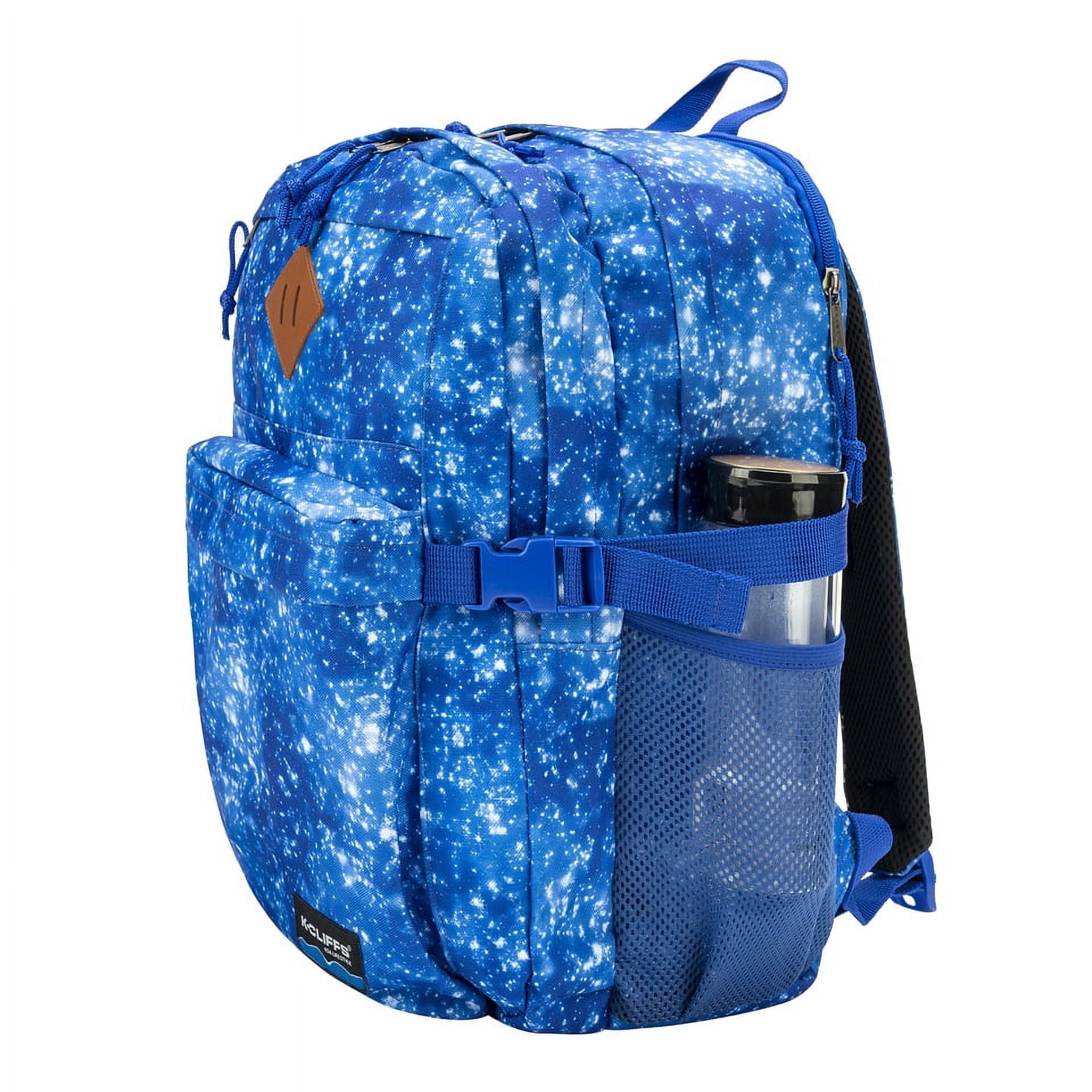 K-Cliffs Multi-Compartment School Backpack w/ Laptop Sleeve, Bottle Holder, and Padded Straps, Unisex, Teen-Adult, Color; Navy