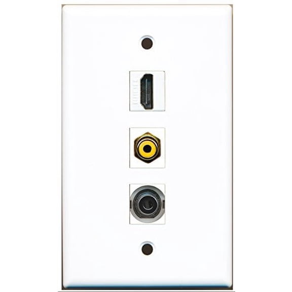 RiteAV - 1 Port HDMI and 1 Port RCA Yellow and 1 Port 3.5mm Wall Plate
