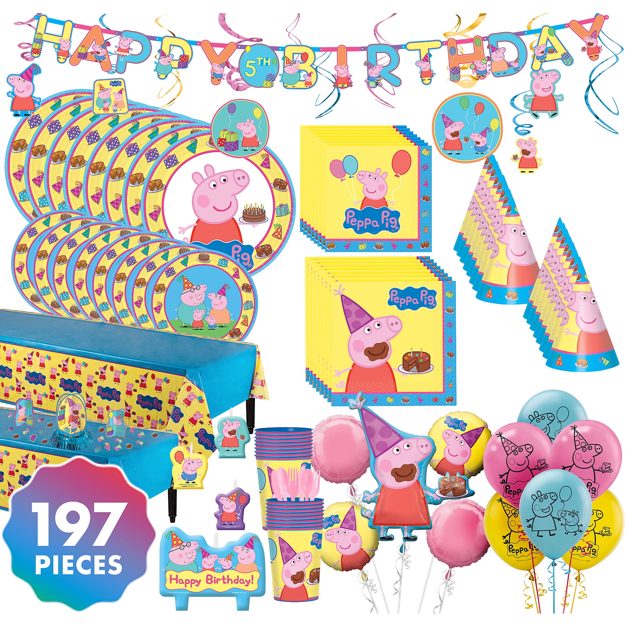 Peppa Pig Party Supplies Napkins Peppa Pig Favor Cup Blue/Yellow/Pink 16 oz Toys & Games Party