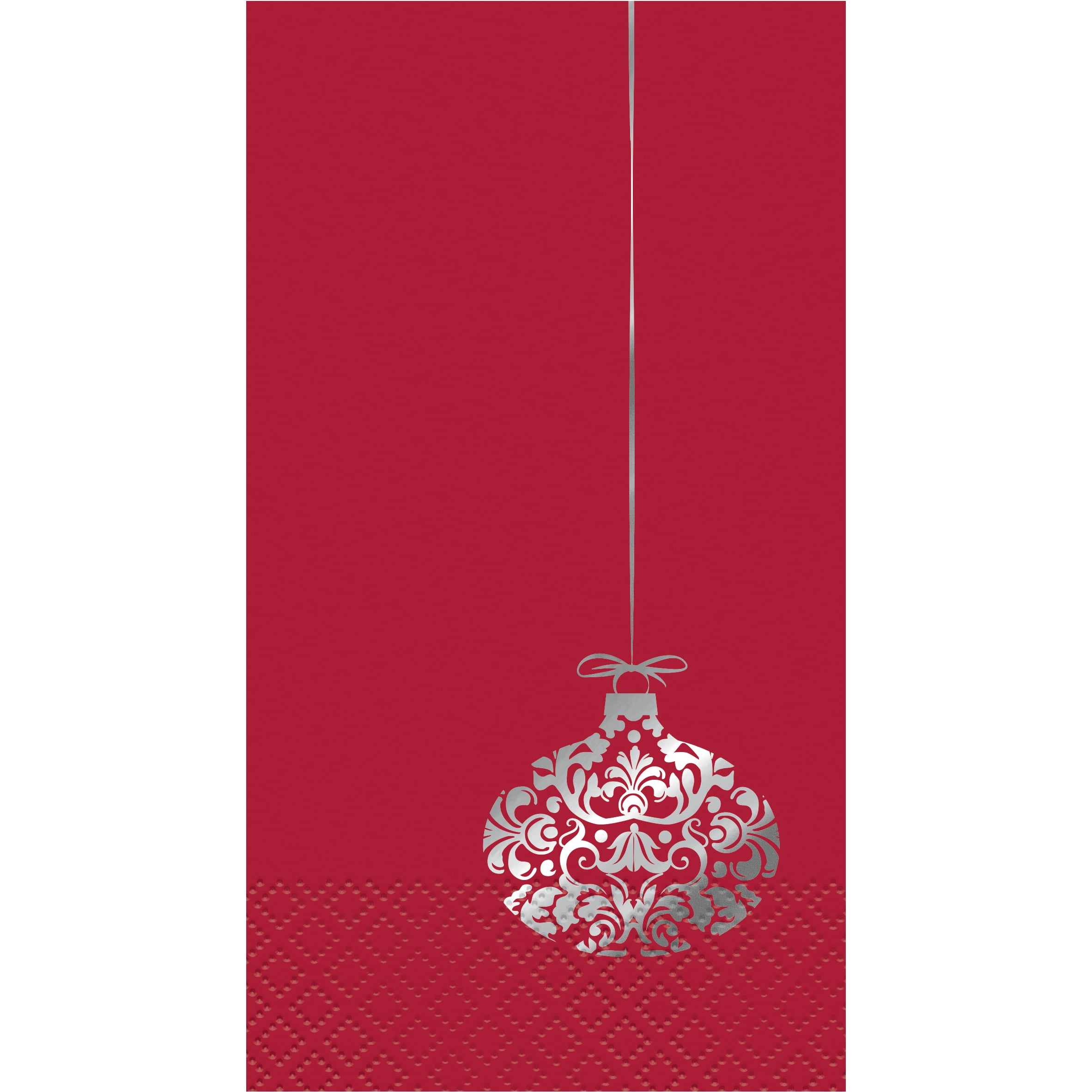 Elegant Red Christmas Paper Guest Napkins, 7.75 x 4.5in, 16ct