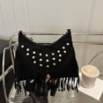 thumbnail image 5 of XINXIAOO Women's Retro Messenger Bag with Fringe & Studs, Casual Crossbody Shoulder Purse for Daily Use, 5 of 6
