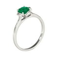 thumbnail image 3 of Mauli Jewels Rings for Women 0.45 Carat Beautiful Flower Shaped Emerald Ring 4-prong 10K White Gold, 3 of 7
